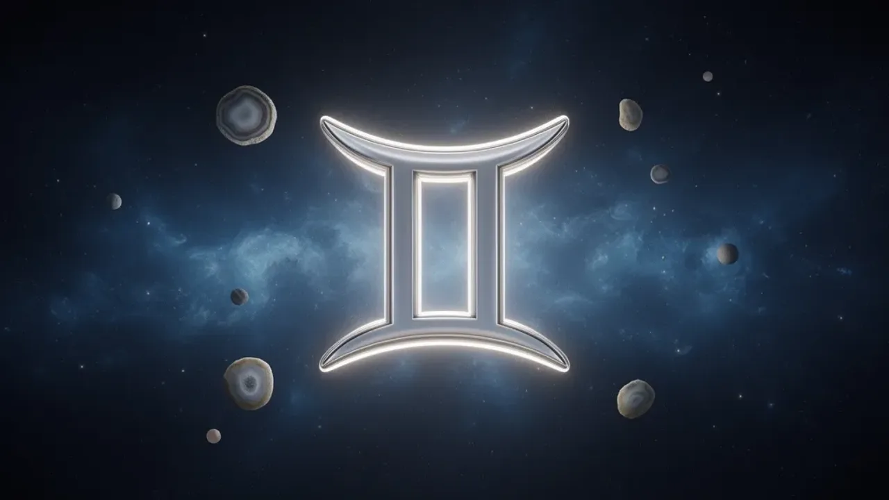 23 maja znak zodiaku: astrologia, daty urodzin, charakterystyka bliźniąt Zodiakalny symbol Gemini dla osób, których 23 maja znak zodiaku to Bliźnięta, na tle kosmicznej mgławicy.