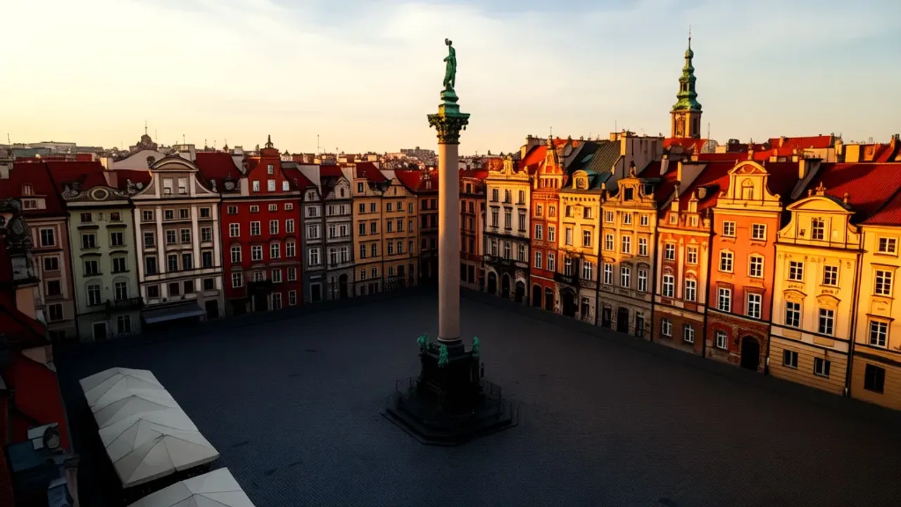 Altstadt Warschau: In der Altstadt in Warschau sehenswürdigkeiten marktplatz Zamek Królewski i Rynek Starego Miasta w Altstadt Warschau o zachodzie słońca
