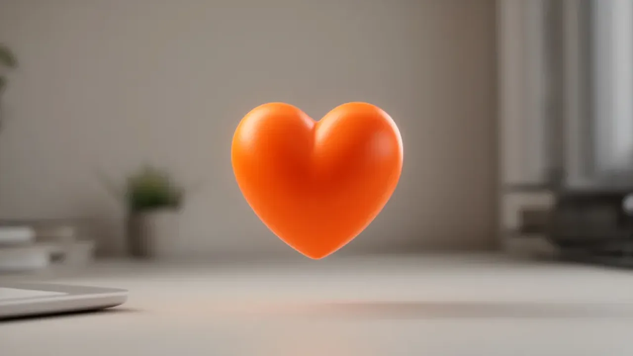 Co oznacza pomarańczowe serce: znaczenie emoji, symbol i kolory serc 🧡 Wizualizacja przedstawiająca to, co oznacza pomarańczowe serce w cyfrowej komunikacji jako symbol platonicznej więzi.