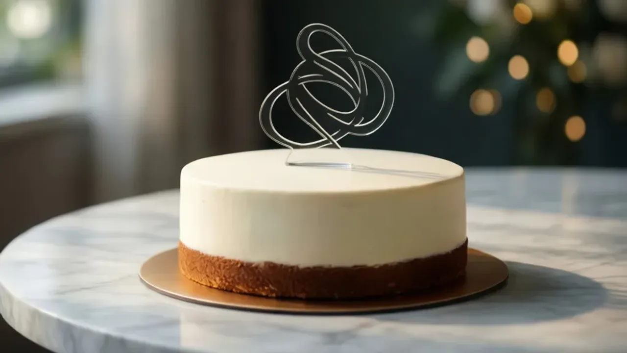 Fajne napisy na tort urodzinowy: uniwersalny napis na tort i toppery Elegancki tort urodzinowy z nowoczesnym topperem prezentującym fajne napisy na tort urodzinowy w profesjonalnej cukierni.