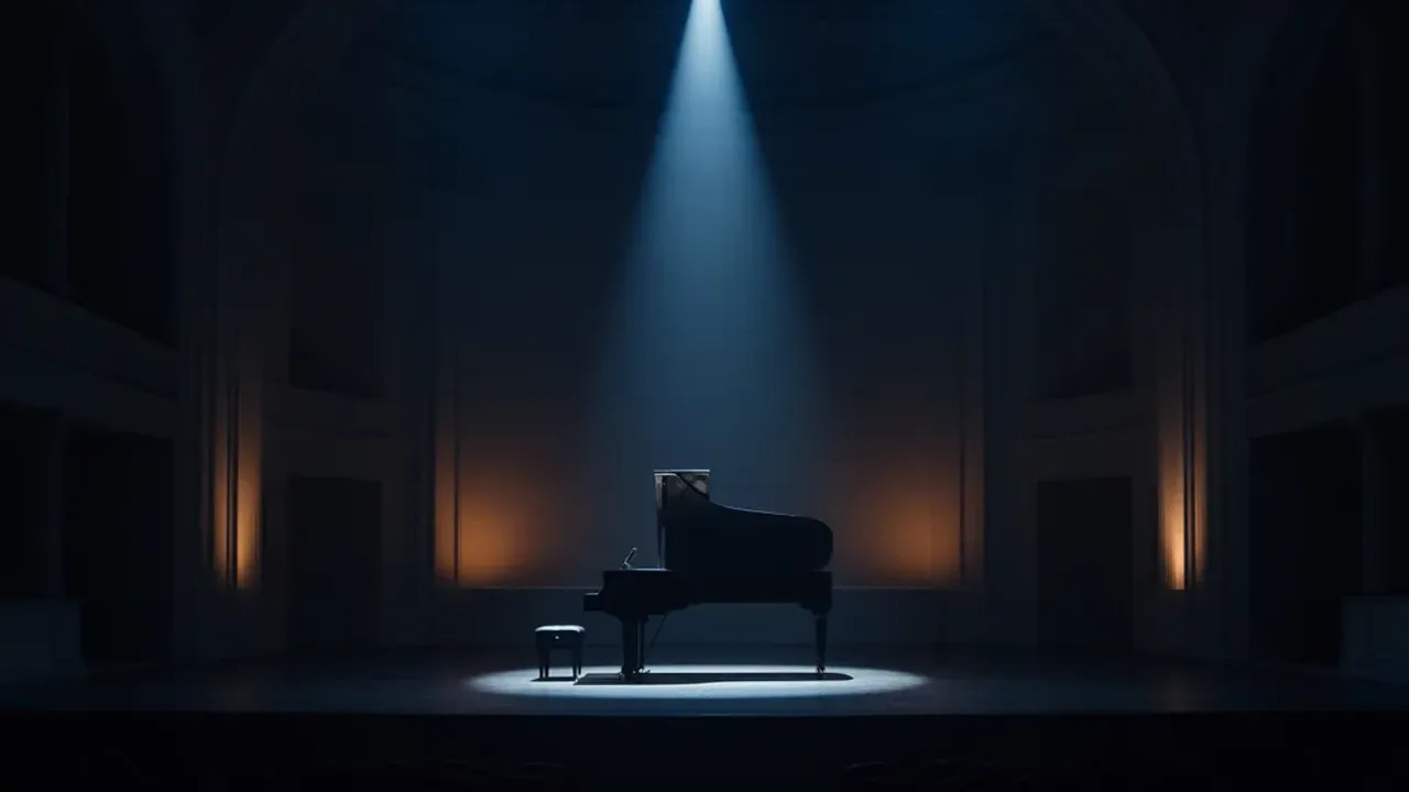 Hania Rani koncert Warszawa: bilety, live, festival, ensemble present Warsaw Oświetlona scena z fortepianem w COS Torwar podczas wydarzenia Hania Rani koncert Warszawa.