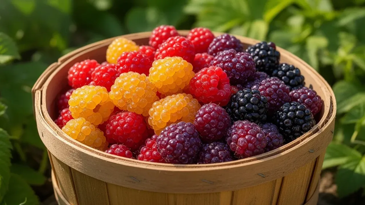 Kolory malin: kolorowe odmiany malin, owoce maliny, odmiana i zbiorach