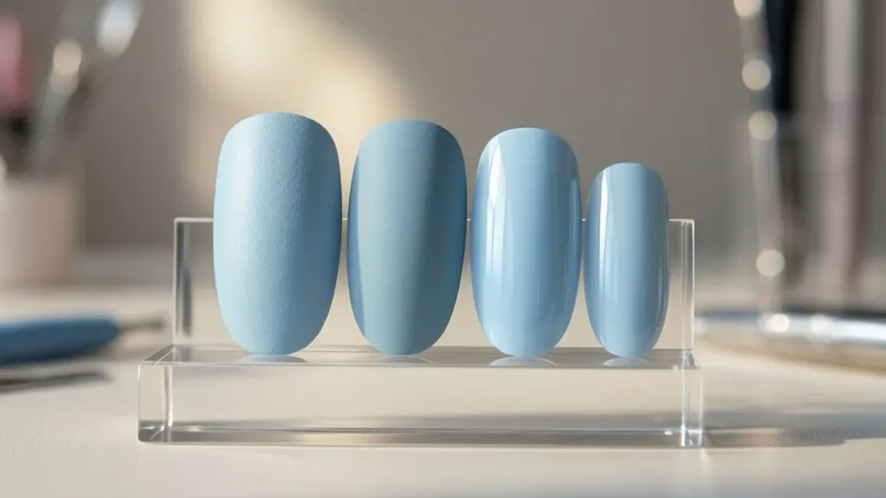 Paznokcie baby blue: najgorętszy trend na wiosnę 2025 i elegancka stylizacja