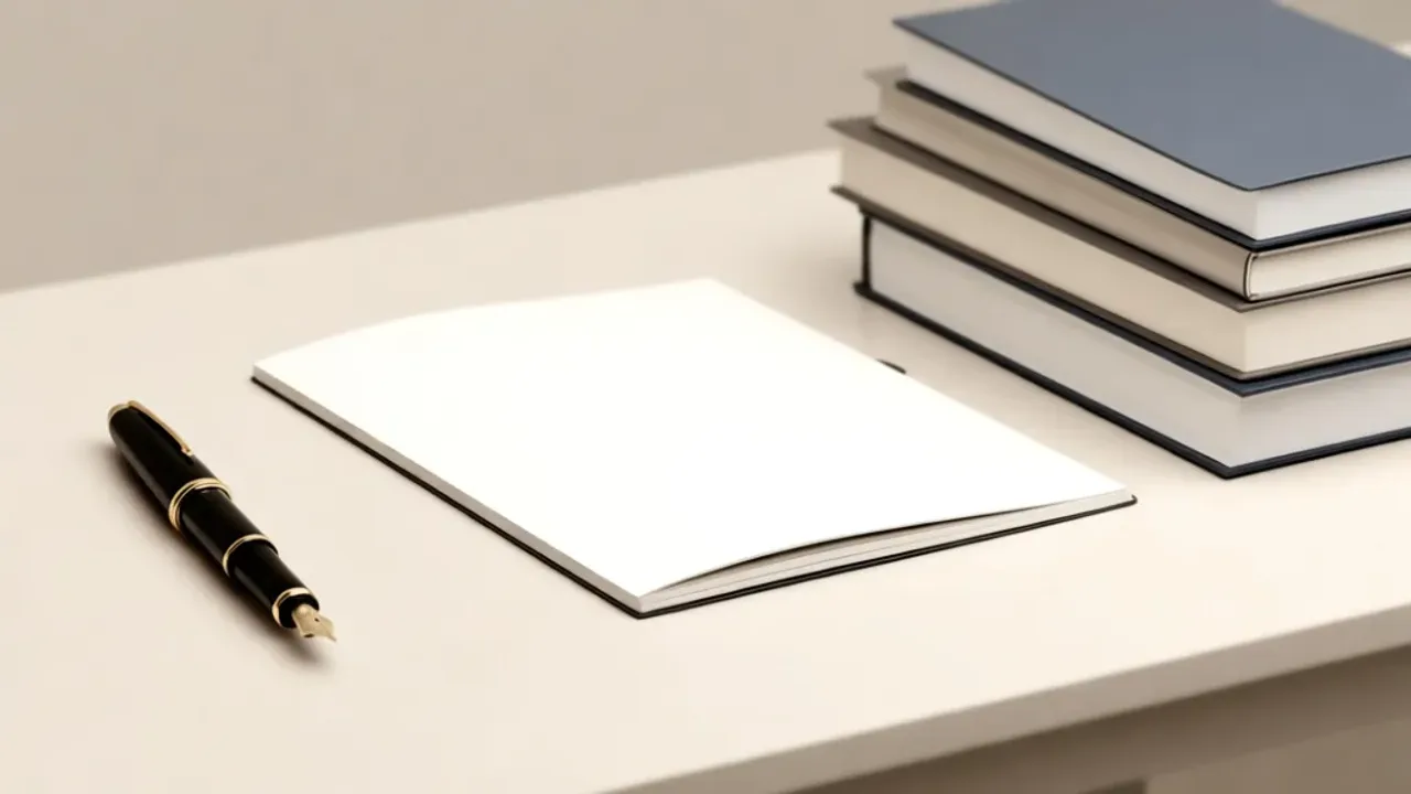 Rozprawka po angielsku: jak napisać for and against essay na maturę? Otwarty zeszyt z notatkami do nauki, w którym pisana jest rozprawka po angielsku na biurku z przyborami do pisania.