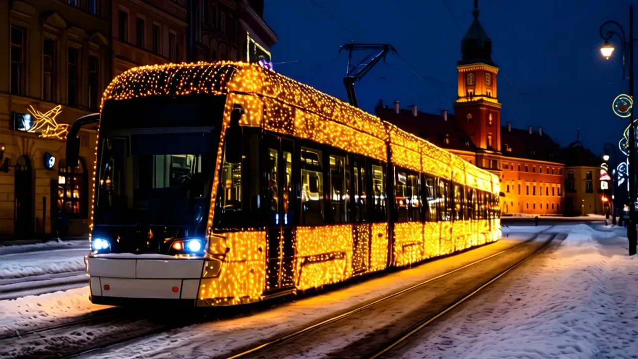 Świąteczny tramwaj Warszawa 2025: rozkład jazdy, trasy i lokalizację GPS